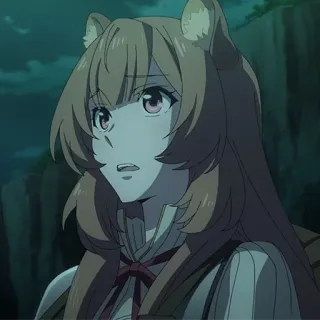 😳 6ad910fd Raphtalia The Rising of the Shield Hero аниме, Рафталия, милая, девочка, тануки, встревоженная, грустная telegram sticker