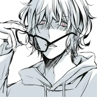 😎 ef98a3e5 Anime, Manga, Personaggio, Occhiali, Illustrazione, Arte telegram sticker