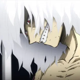 🧵 2487b575 Tomura Shigaraki My Hero Academia anime, villain, white hair, scar, manga telegram sticker