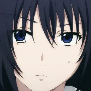🙂 14983ef1 อนิเมะผู้หญิง, ตัวละครหญิง, ตาสีฟ้า, ผมสีเข้ม, ภาพเหมือน, อนิเมะ telegram sticker