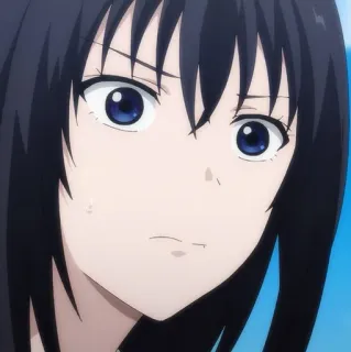 🙂 2a086c4b อนิเมะ, ผู้หญิง, ตัวละคร, ตาสีฟ้า, ผมสีดำ telegram sticker