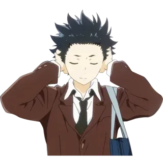 🙂 3bced4df Shoya Ishida A Silent Voice anime, cartoon, character, Shoya Ishida, A Silent Voice telegram sticker
