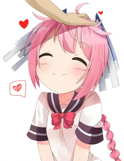😊 5e61f667 anime, manga, cute, school uniform, patting, pink hair, girl telegram sticker
