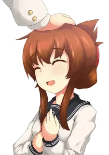 😊 69272bac anime, catgirl, head pat, school uniform, kawaii telegram sticker