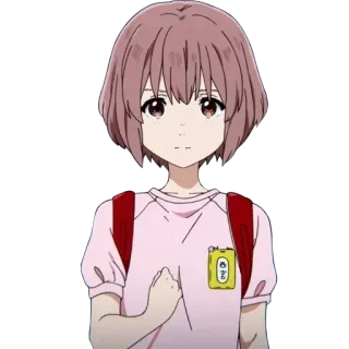 ☹️ b460e09b Shouko Nishimiya A Silent Voice anime, manga, schoolgirl, character, a silent voice, shouko nishimiya telegram sticker
