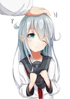 🙂 e472e5bc anime, girl, head pat telegram sticker