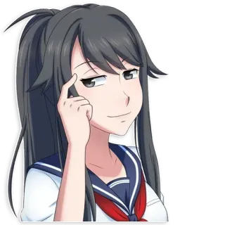 😋 f5aadc2f Ayano Aishi Yandere Simulator anime, schoolgirl, yandere, character telegram sticker
