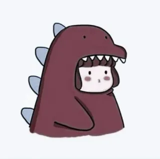 💌 124c6181 恐龙, 服装, 卡通, 动物, 可爱 telegram sticker