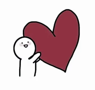 💌 4a6238b4 心, 爱, 火柴人, 可爱, 卡通 telegram sticker