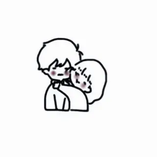 💌 e383e2c2 情侣, 拥抱, 感情, 爱, 绘画, 可爱 telegram sticker
