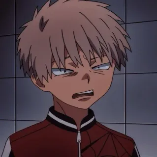 🎴 23e07758 Anime, Dibujos animados, Chico, Enojado, Expresión facial, Joven whatsapp sticker