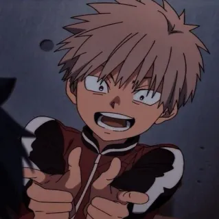 🎴 86789def anime, dibujos animados, personaje, señalando, sonrisa, feliz whatsapp sticker