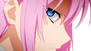 👿 11e4ded4 anime, manga, pink hair, blue eyes, close-up whatsapp sticker