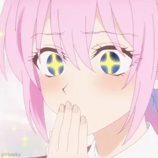 🤩 daf58ac4 @Hawks Anime, Garota, Fofa, Cabelo rosa, Brilhos telegram sticker