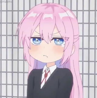 😕 f0b4980f Anime, Garota, Cabelo rosa, Fofa, Expressão, Mangá telegram sticker