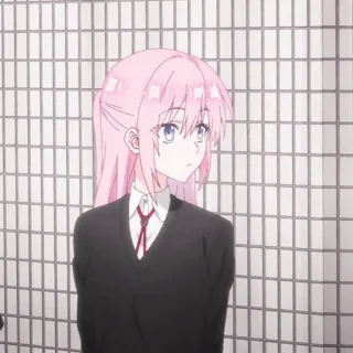 🍬 8b50cc7b Anime, Chica, pelo rosa, uniforme escolar, dibujo animado, personaje telegram sticker