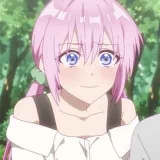 📎 eedbde5c Anime, Meisje, Roze haar, Bezorgd, Personage, Illustratie whatsapp sticker