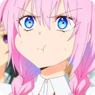 🙂 1121588b 动漫, 女孩, 粉色头发, 可爱, 卡通 telegram sticker