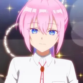 🙂 40937ece 动漫, 女孩, 粉色头发, 蓝色眼睛, 肖像 telegram sticker