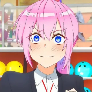 🙂 b4fd07ee 动漫, 粉色头发, 卡通, 女性, 角色 telegram sticker