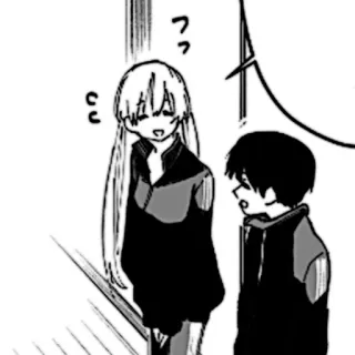 🎧 263fcd7c Anime, Manga, Postacie, Czarno-białe, Sztuka, Ilustracja whatsapp sticker