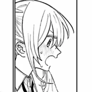 🎧 58b538f3 Anime, Manga, Zszokowana, Zaskoczona, Kobieta, Czarno-białe whatsapp sticker