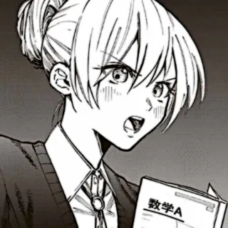 🎧 608abd05 数学A Anime, Manga, uczennica, matematyka, japoński, dziewczyna, kreskówka whatsapp sticker