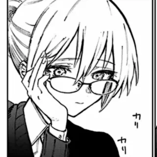 🎧 8f12221c カリ Anime, Manga, Kobieta, Okulary, Myślenie whatsapp sticker