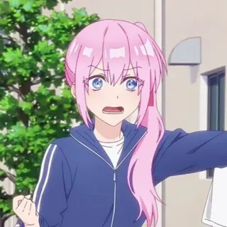 🐻 b8c3a97f アニメ, ピンク髪, 女の子, ショック, 漫画 telegram sticker