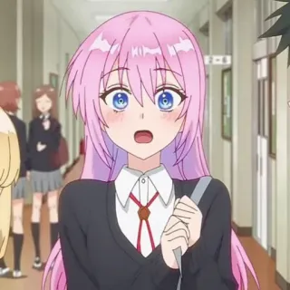 🐻 ba95eaf0 アニメ, 女子高生, ピンク髪, キャラクター telegram sticker