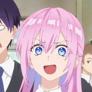 🐻 d2c404c1 アニメ, ピンク髪, 制服, 明るい, アニメキャラ, 女の子 telegram sticker