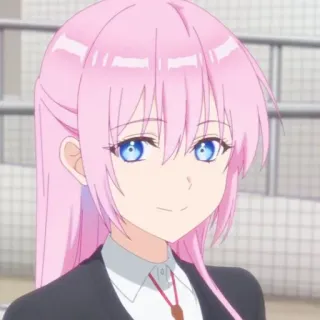 ☁️ 0f21ad0a anime, girl, pink hair, school uniform, cute, cartoon whatsapp sticker