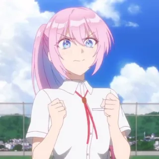 🫐 10cc041c anime, girl, pink hair, school uniform, cute, cartoon whatsapp sticker