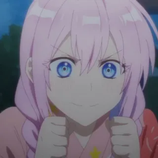 🫐 13ae7a51 anime, manga, character, pink hair, girl, cute, cartoon whatsapp sticker