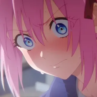 ☁️ 141bc1ef anime, girl, pink hair, emotional, tears whatsapp sticker