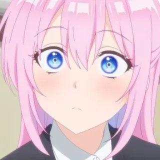 ☁️ 164d10d3 anime, pink hair, cute, cartoon, girl, woman whatsapp sticker