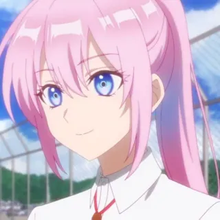 ☁️ 4ca7cab3 anime, character, pink hair, girl, smile whatsapp sticker