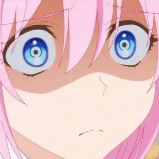 🌸 77d357bd anime, pink hair, surprised, shocked, expression, cartoon whatsapp sticker