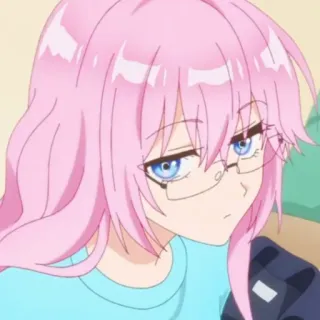 ☁️ a52920dd anime, manga, girl, pink hair, glasses whatsapp sticker