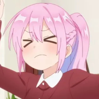 🌸 b636b680 anime, cartoon, girl, pink hair, expression, confused whatsapp sticker