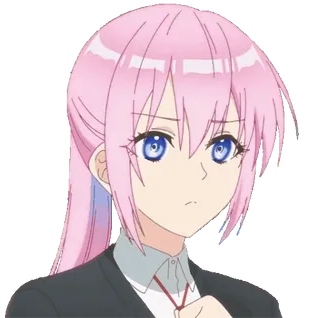 🤔 8d4a095f 动漫女孩, 粉色头发, 可爱, 漫画, 卡通, 动画 telegram sticker