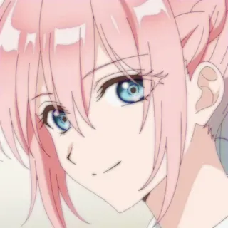 🔮 494f31a4 アニメ, 女の子, ピンク髪, 青い目, 漫画, 可愛い, キャラクター telegram sticker