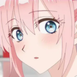 🔮 7f6caae2 アニメ, 女の子, ピンク髪, 青い目, 可愛い, 漫画 telegram sticker