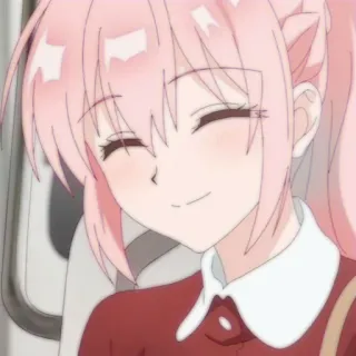 🔮 8a47120a アニメガール, ピンク髪, 笑顔, 漫画, 可愛い, イラスト telegram sticker