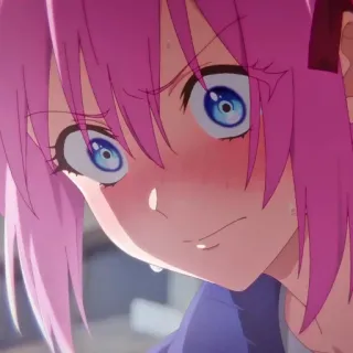 🎭 045ec123 Anime, Gadis, Blush, Imut, Rambut merah muda, Gadis anime telegram sticker