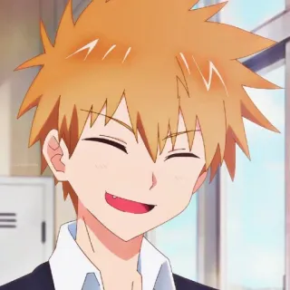 🎭 3a6588f3 Anime, Kartun, Lucu, Tersenyum, Pria, Rambut oranye telegram sticker
