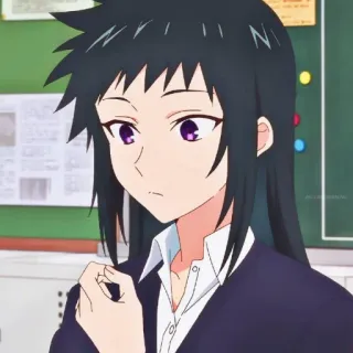 🎭 4ff966fa Anime, Kartun, Karakter, Wanita, Mata ungu, Rambut hitam telegram sticker