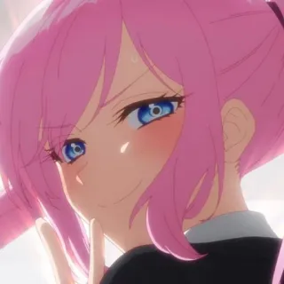 🍧 9e6f8560 动漫, 女孩, 粉色头发, 动漫人物, 卡通 telegram sticker