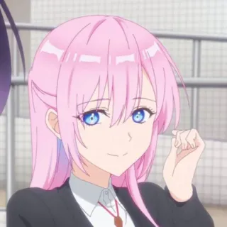 🍧 fe27baba 动漫, 女孩, 粉色头发, 可爱, 肖像 telegram sticker