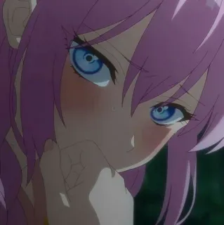 🦭 126ee015 애니메이션, 분홍 머리, 여자, 파란 눈, 만화, 캐릭터 telegram sticker